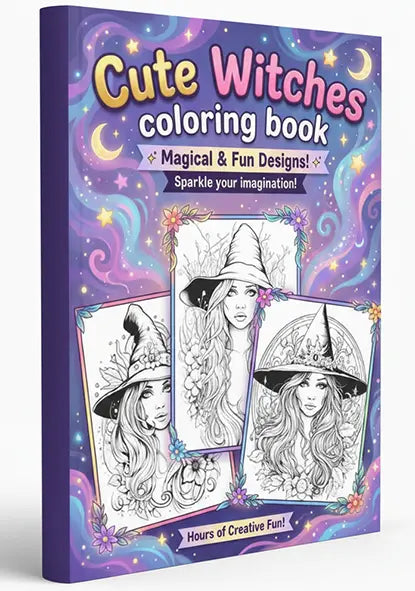 Cute Witches coloring book Main image