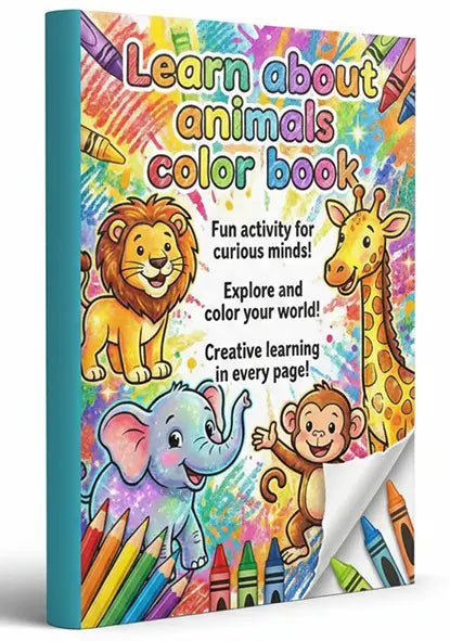 Learn about animals color book Main image