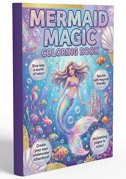 Mermaid magic coloring book Main image