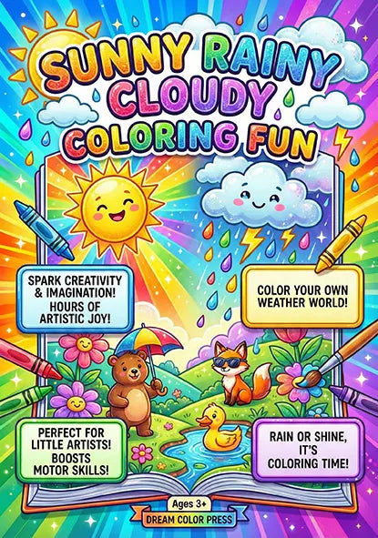 Sunny rainy cloudy colorign fun Secondary image